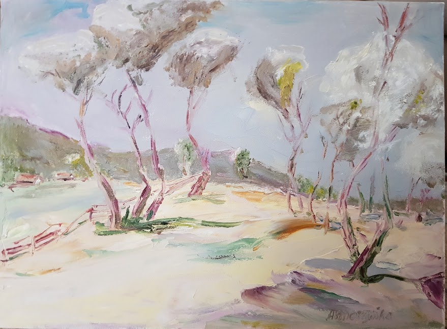 2023 Pląsające dzrzewa wg. Herthy Karasek Strzygowski 50x40